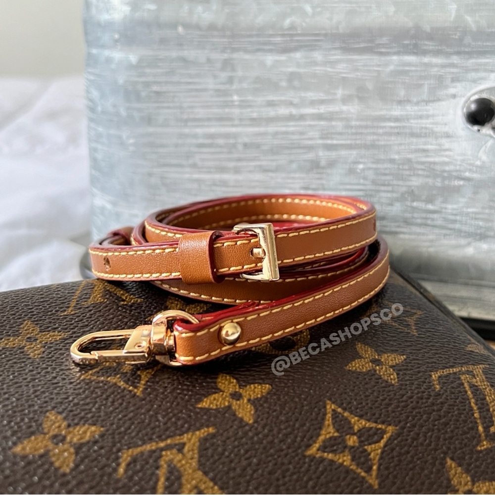 Vachetta Handbag Strap Replacement Leather Purse Strap with Red Trim - Picture 9 of 9